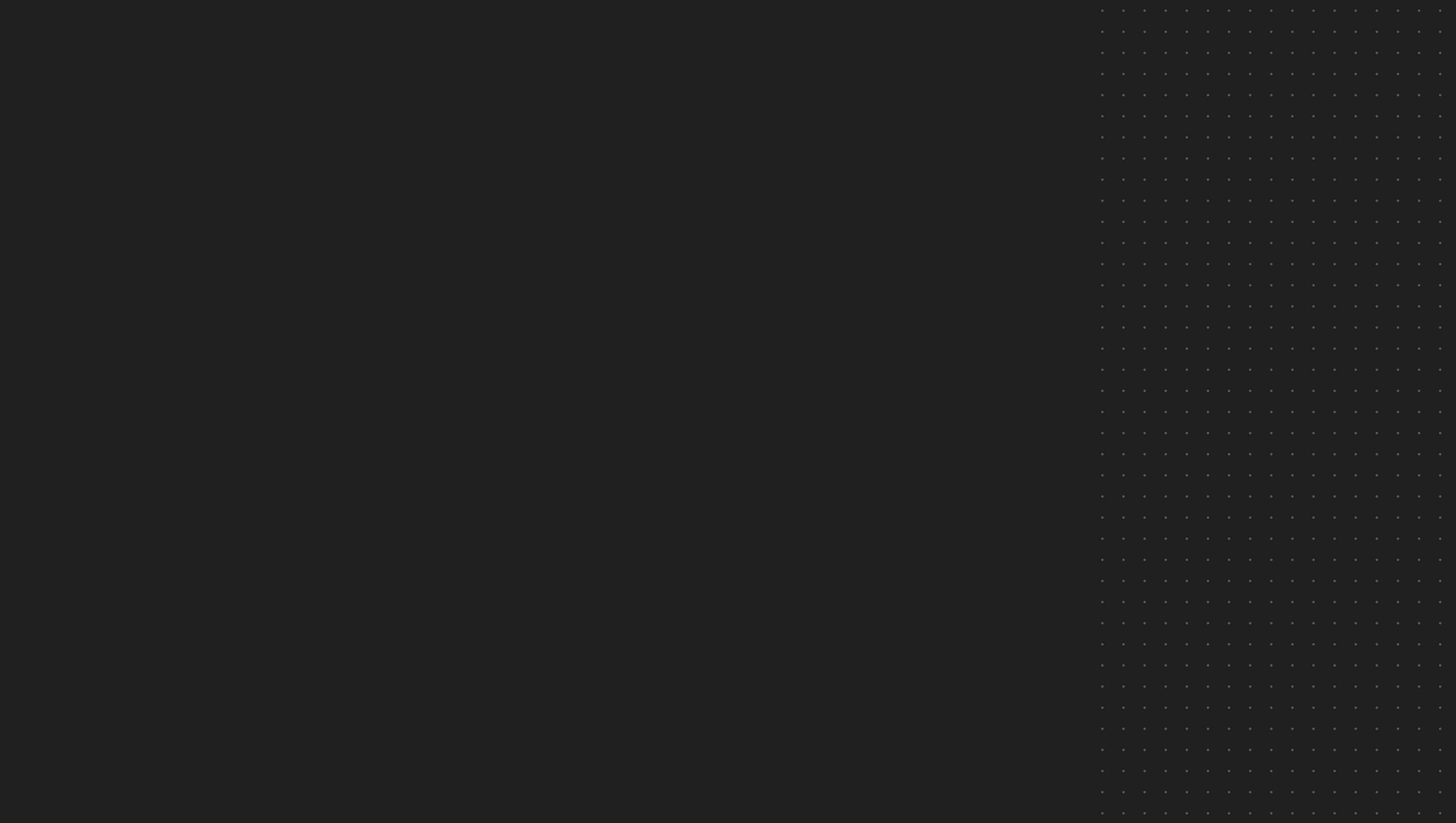 Black background with dotted pattern on right.