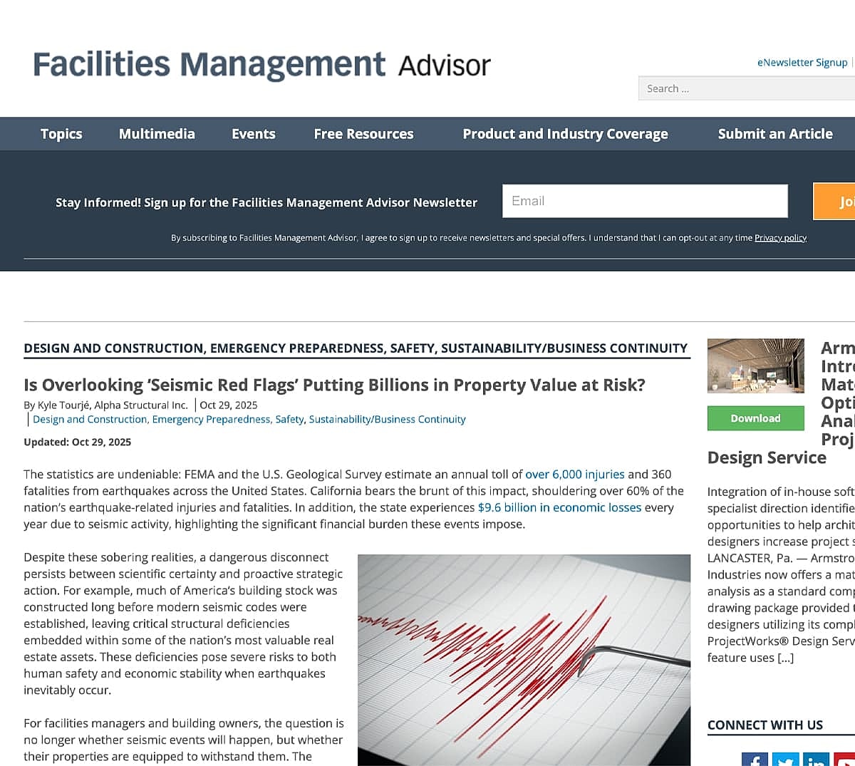 Seismic risk and property value concerns discussed.