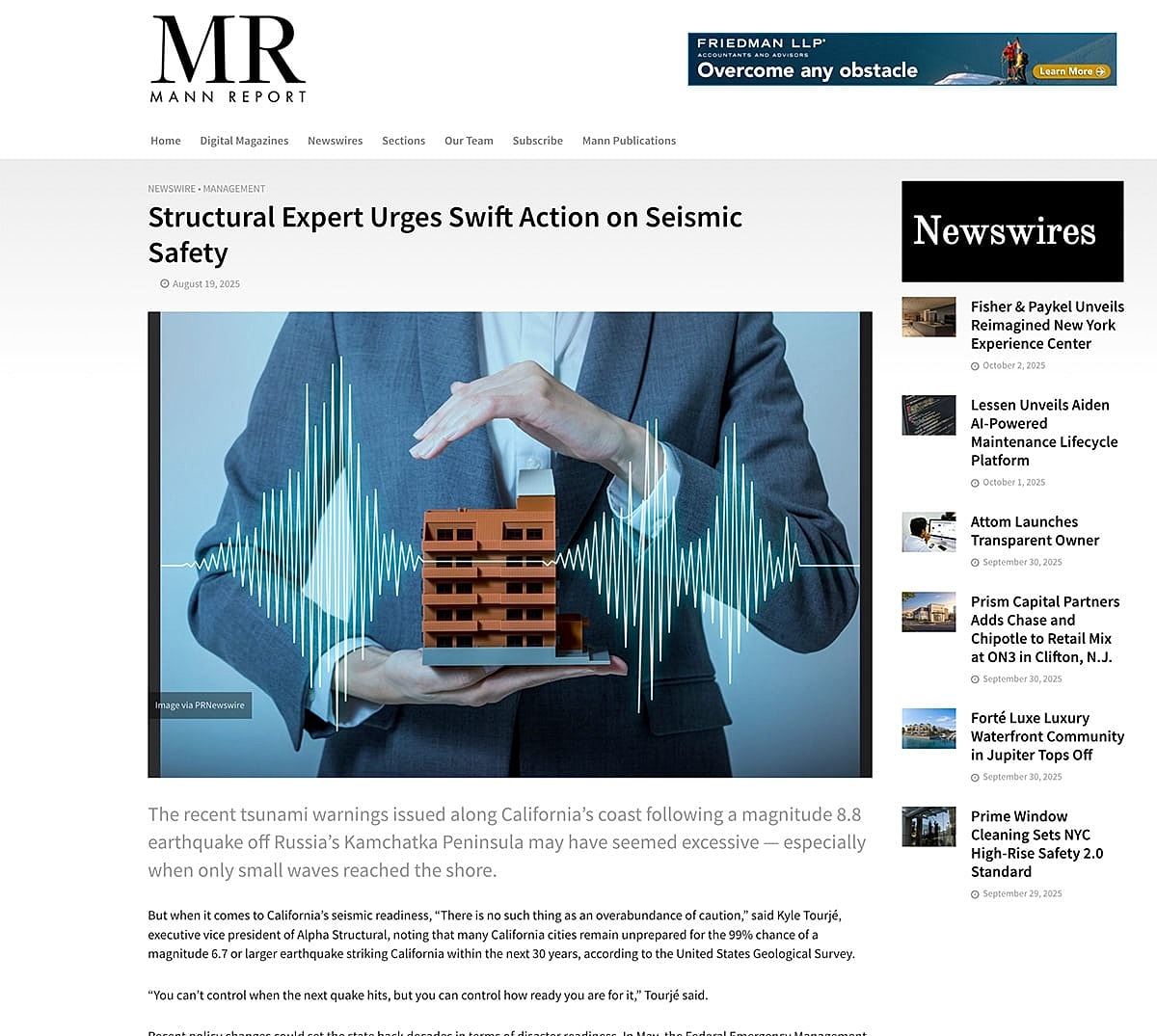 Alpha Structural, Inc Featured in Mannpublications