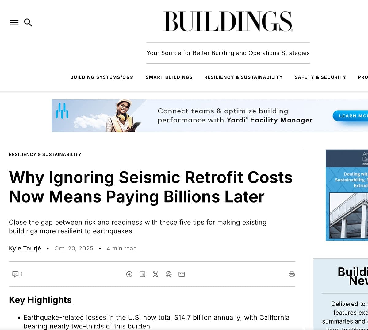 Seismic risk and property value concerns discussed.