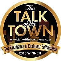 2015 Talk of the Town award for customer satisfaction