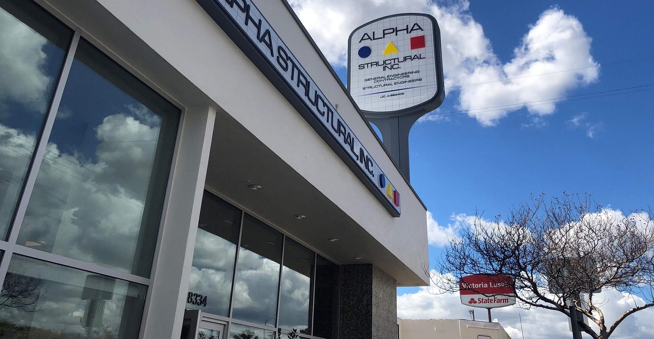 Alpha Structural Inc. building exterior with signage.
