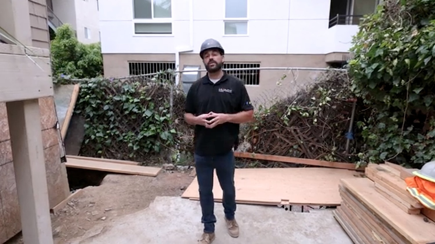 Animated house with repair tools illustration.